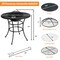 Black 31.5 Inch Fire Pit Dining Table with Removable BBQ Grill